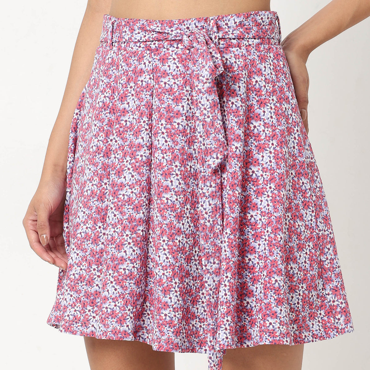 Flare Fit Printed High Rise Skirts