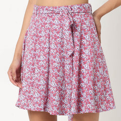 Flare Fit Printed High Rise Skirts