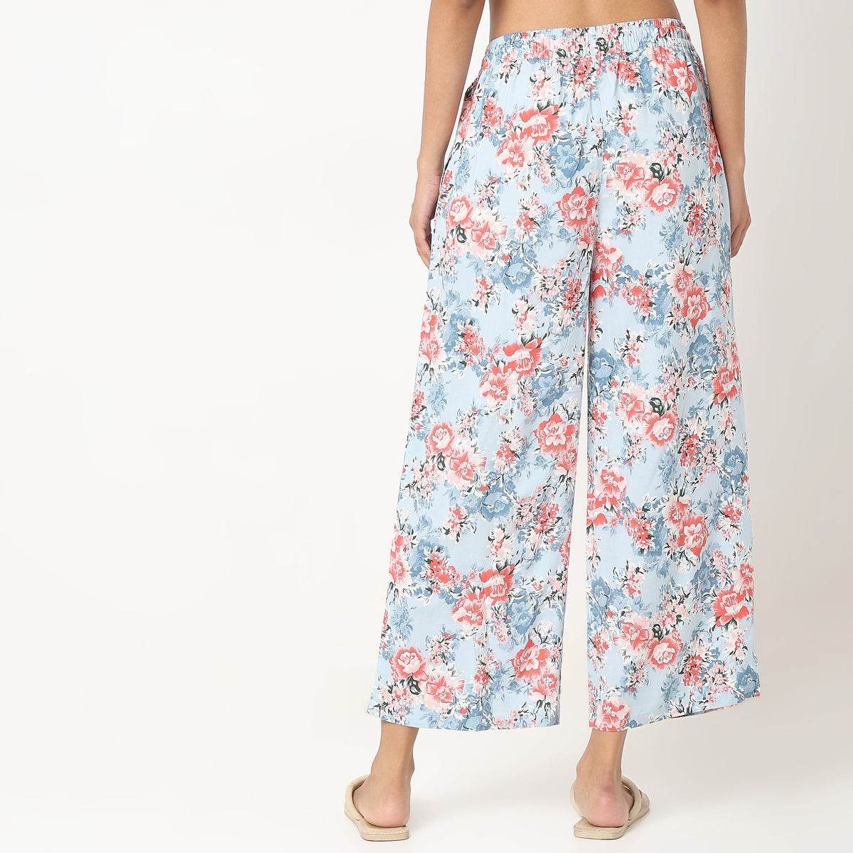 Regular Fit Floral Mid Rise Palazzos