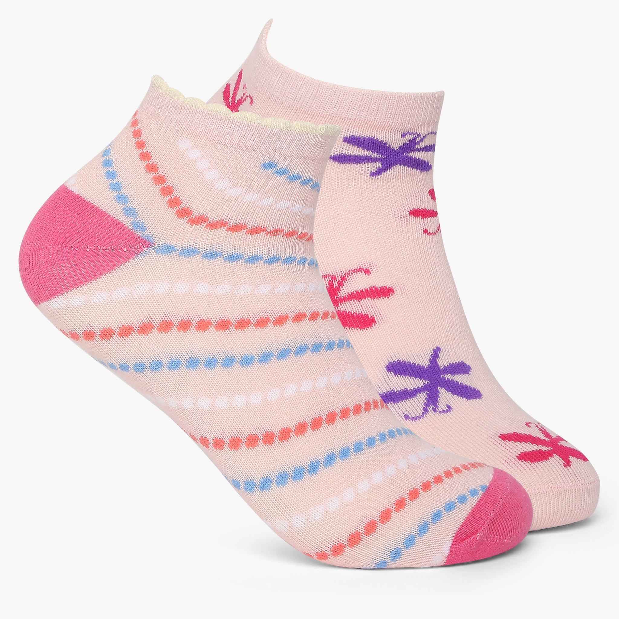 Womens Cotton Printed Socks (Pack of 2)