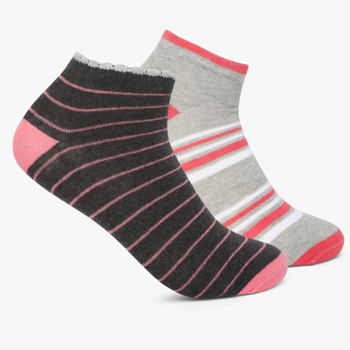 Womens Cotton Striped Socks (Pack of 2)