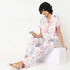 Regular Fit Floral Top with Pyjama Sleepwear Set