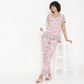 Regular Fit Floral Top with Pyjama Sleepwear Set