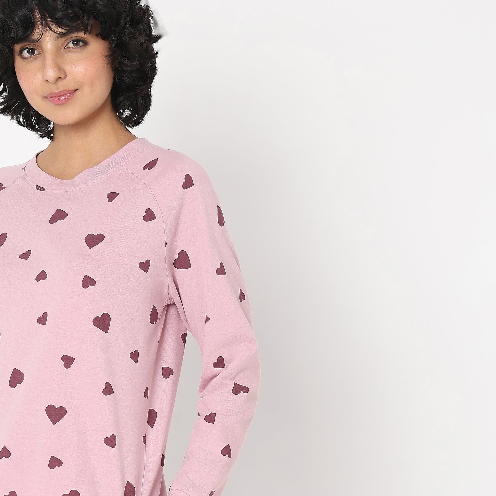 Regular Fit Heart T-Shirt with Pyjama Sleepwear Set
