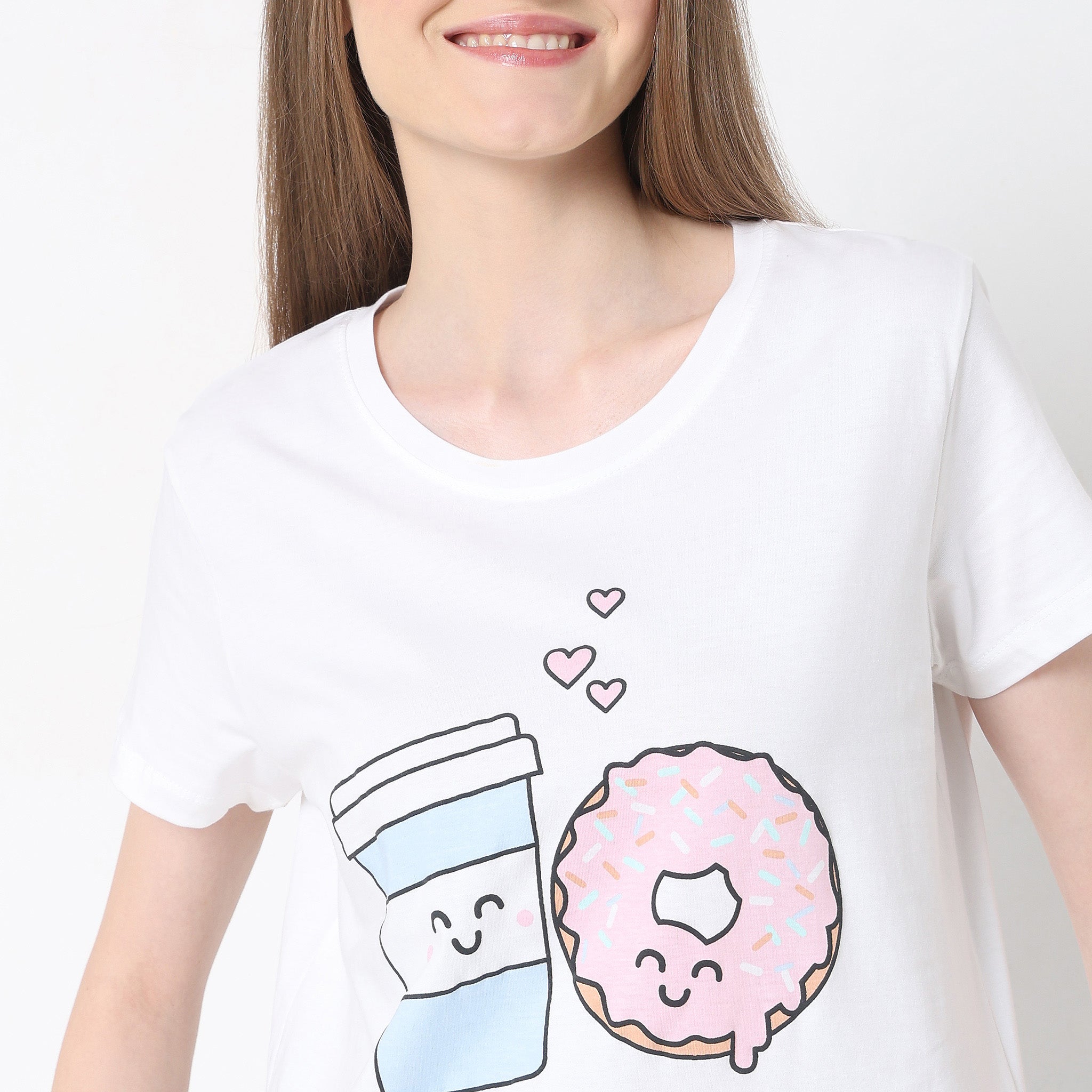 Regular Fit Printed T-Shirt with Pyjama Set