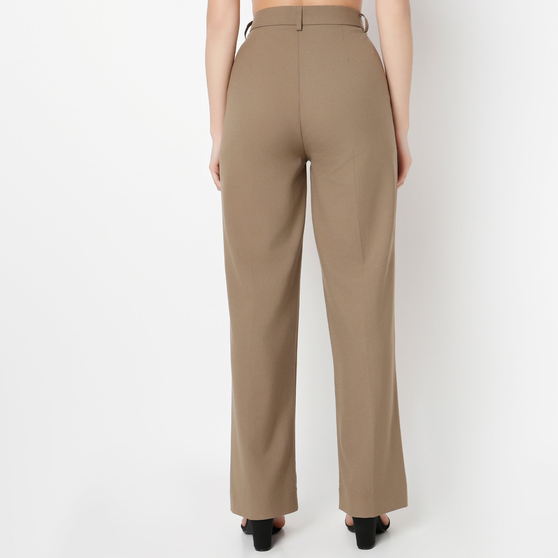 Regular Fit Solid Trousers