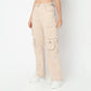 Flare Fit Solid High Rise Cargos