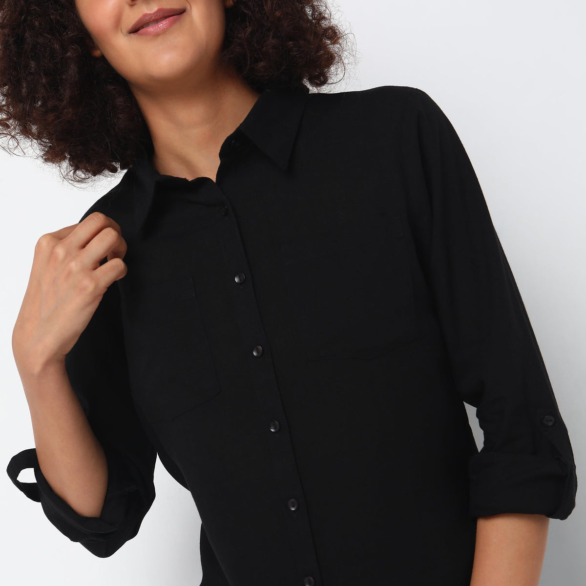 Regular Fit Solid Shirt
