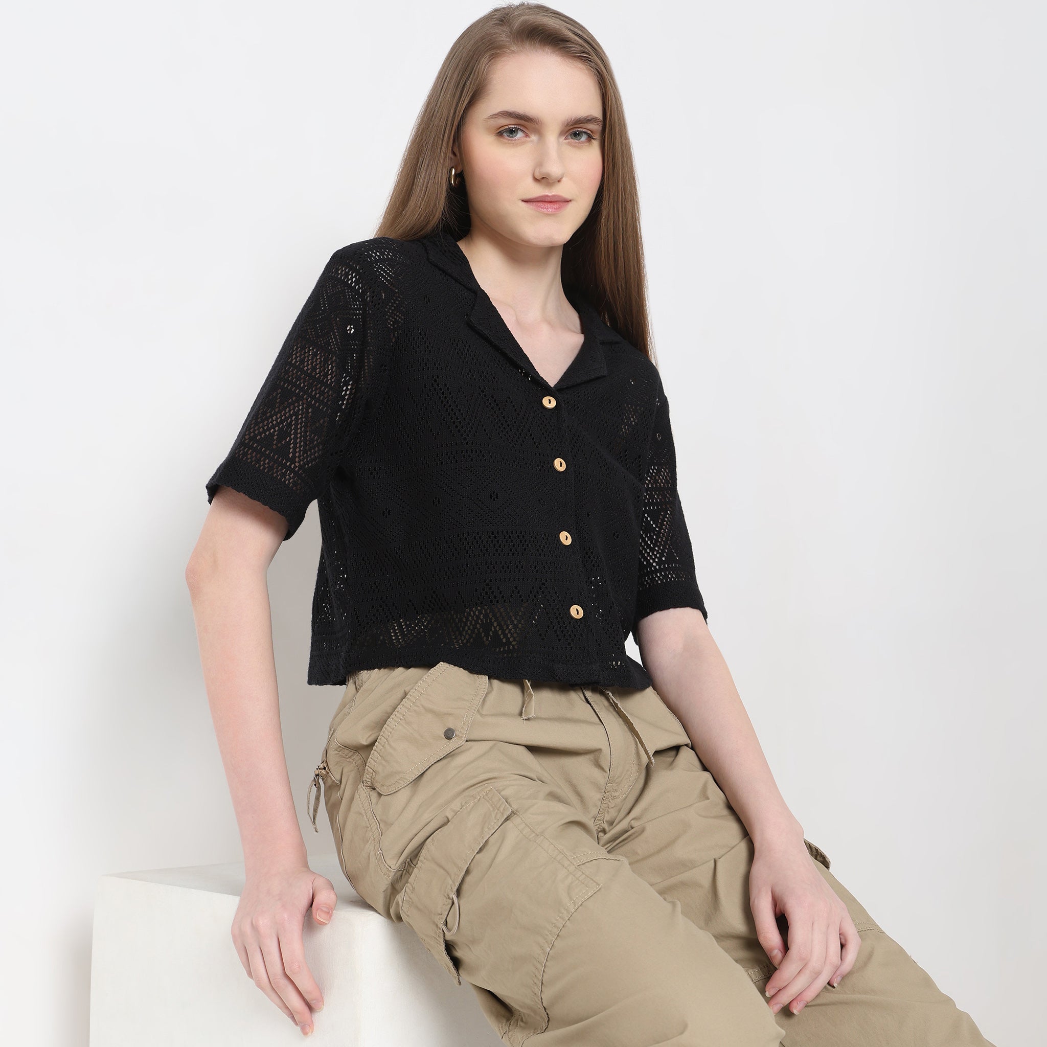 Boxy Fit Solid Shirt