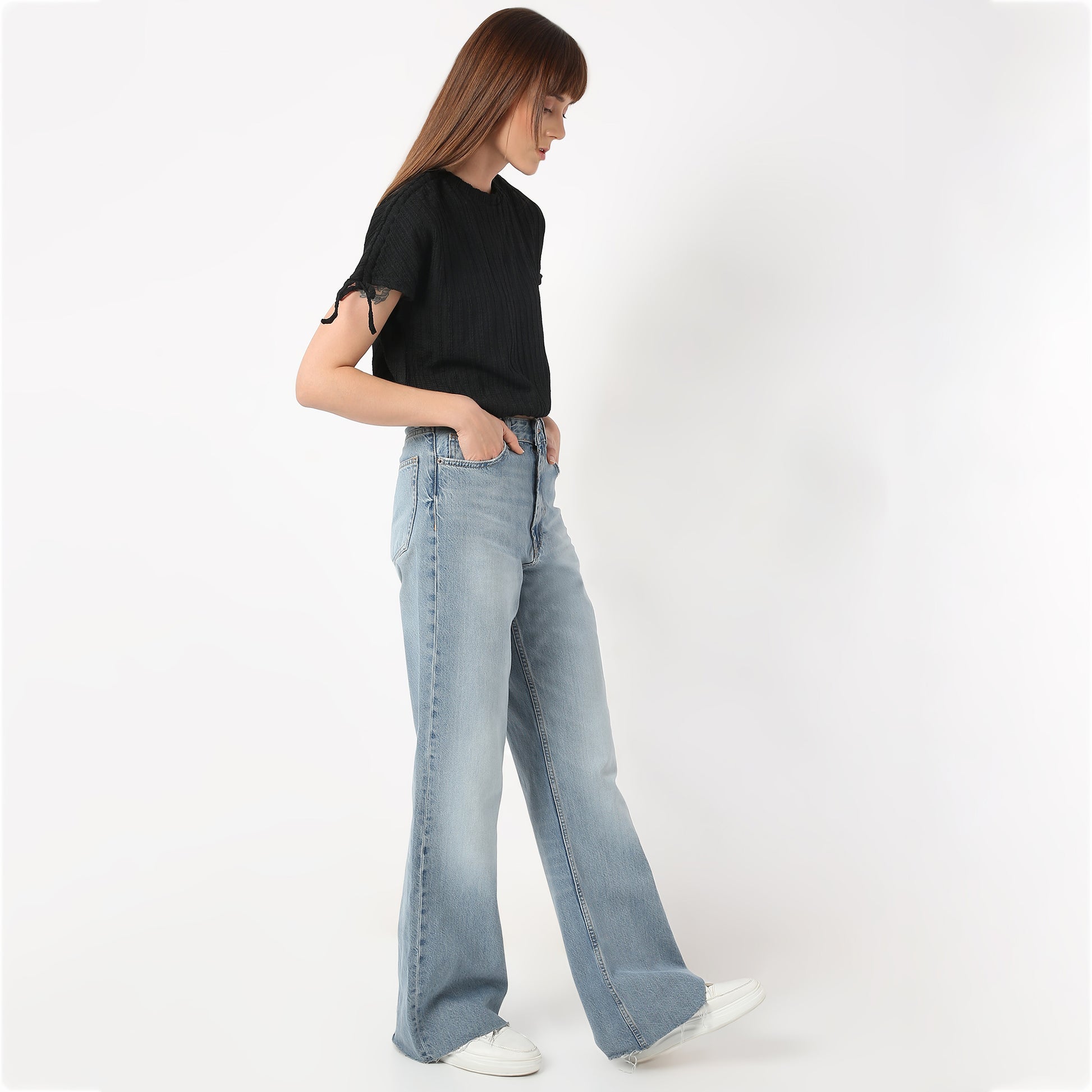 Betty Fashion Dolman Sleeve Top With Extended shoulder With Drawstring Tie Detail