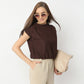 Betty Fashion Dolman Sleeve Top With Extended Shoulder With Drawstring Tie Detail