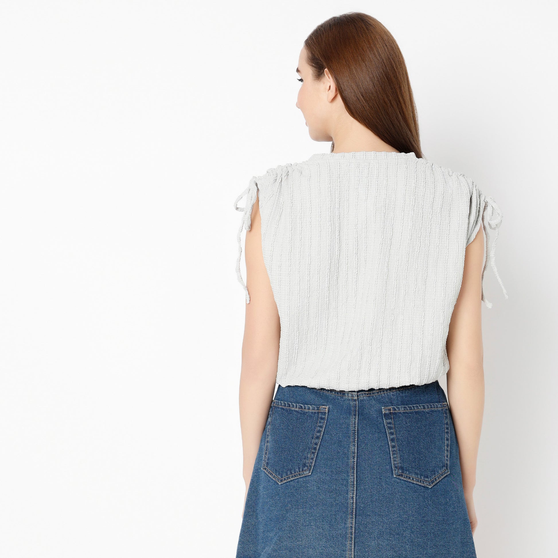 Betty Fashion Dolman Sleeve Top With Extended shoulder With Drawstring Tie Detail