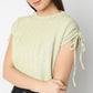 Betty Fashion Dolman Sleeve Top With Extended shoulder With Drawstring Tie Detail