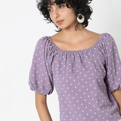 Regular Fit Polka Dot Top