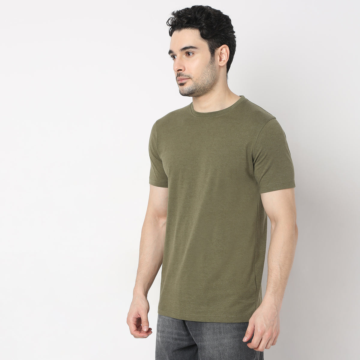 Regular Fit Solid T-Shirt