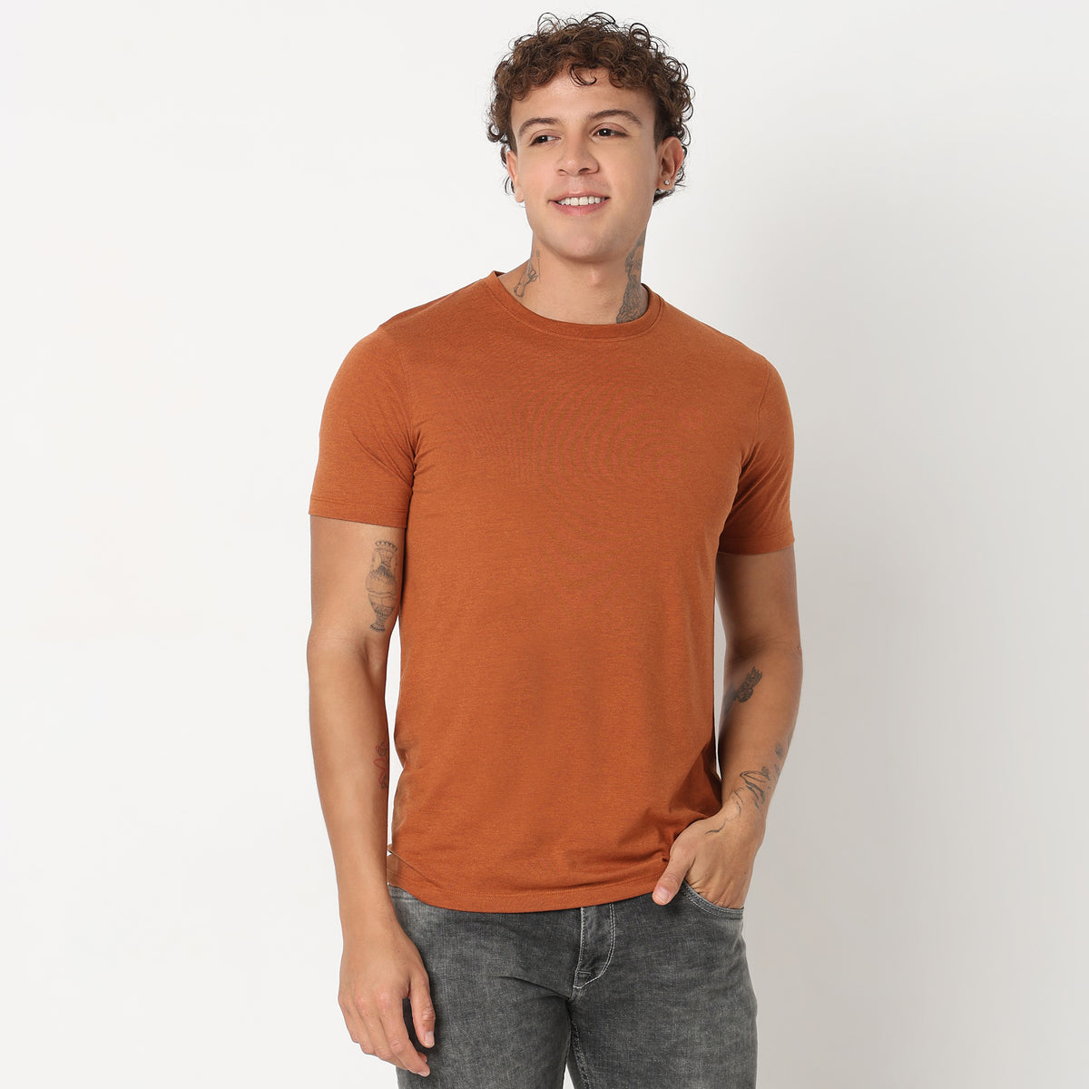 Regular Fit Solid T-Shirt