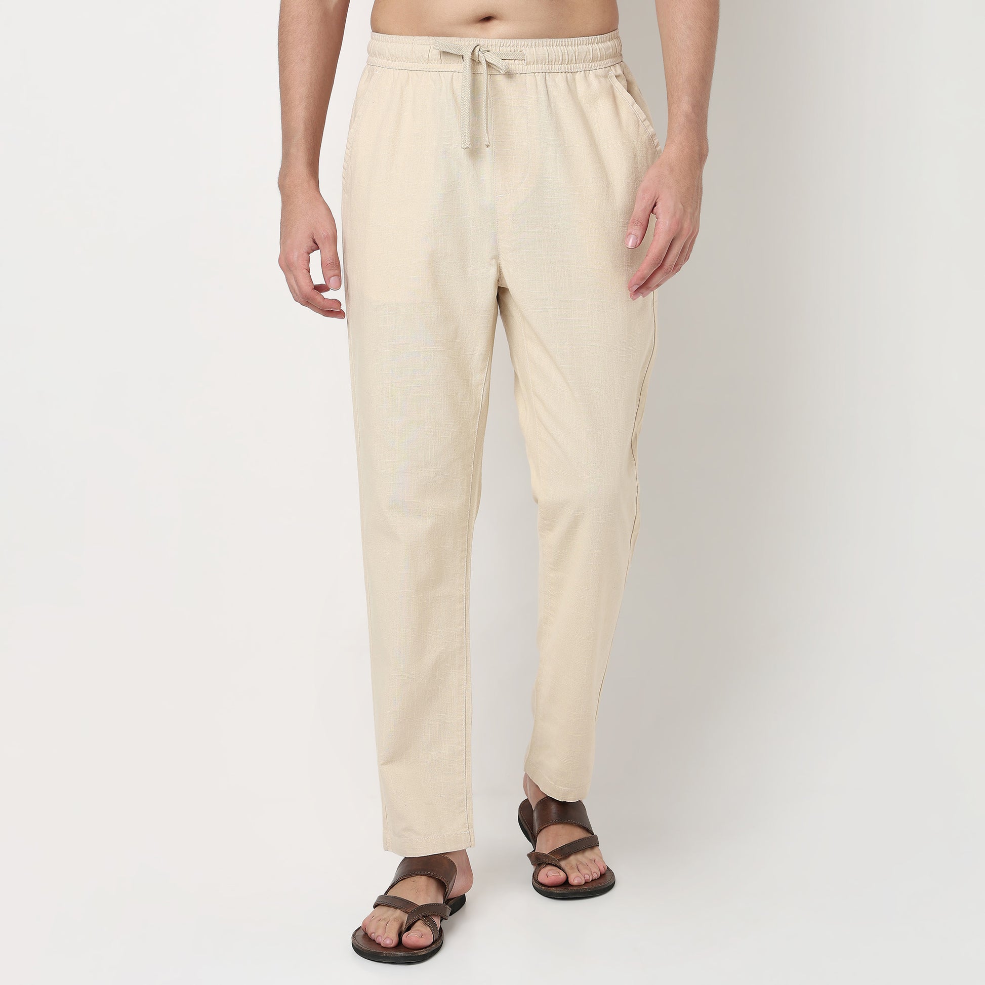 Buy Men Regular Fit Solid Regular Length Mid Rise Pants  - Style Union