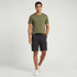 Solid Mid Rise Cargo Shorts