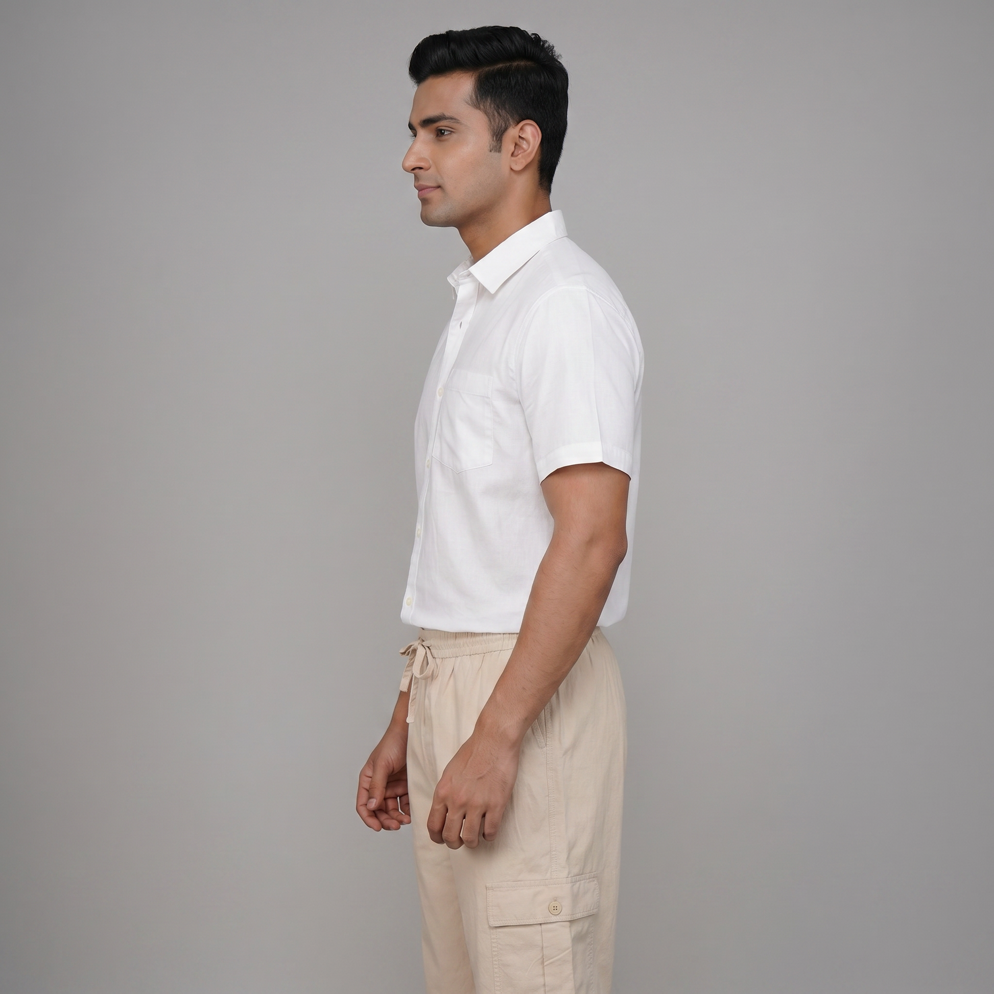 Cotton Solid Mid Rise Cargos