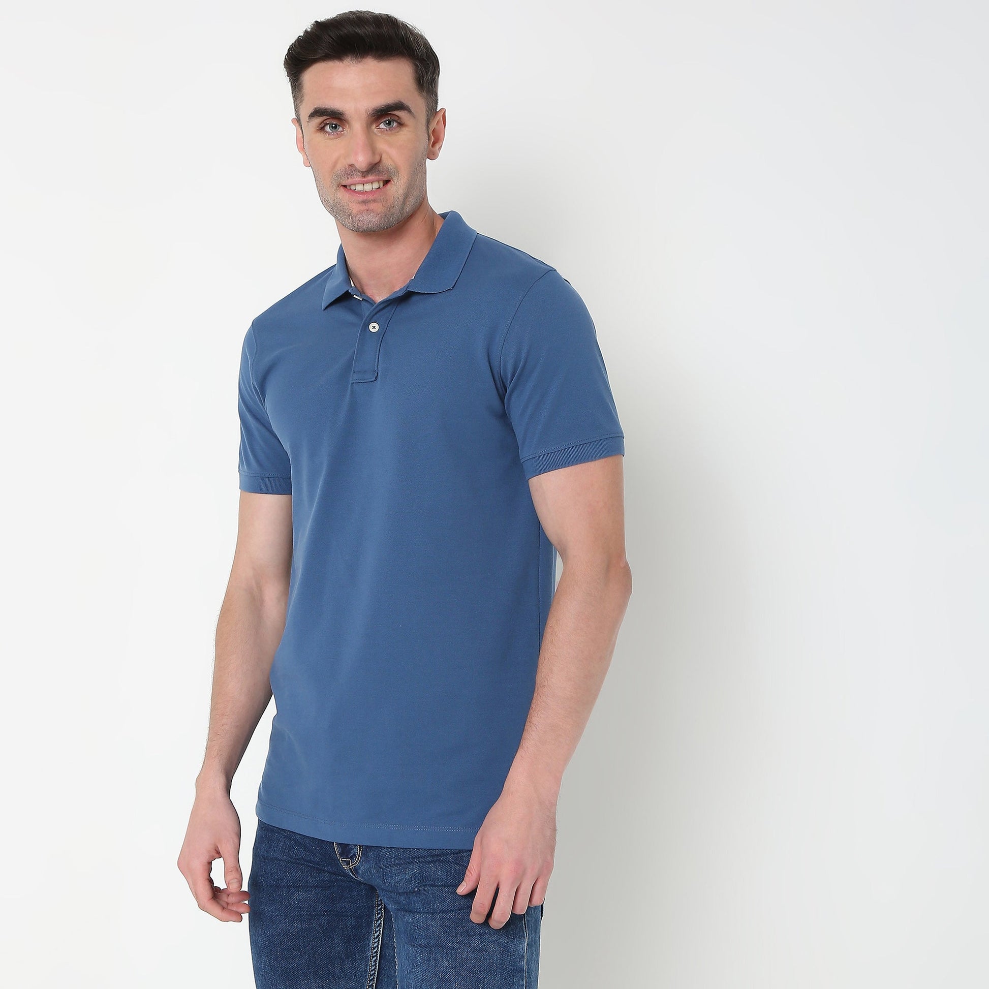 Regular Fit Solid Polo T-Shirt