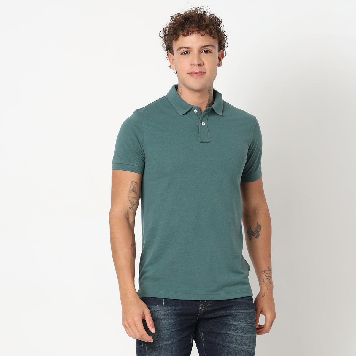 Regular Fit Solid Polo T-shirt