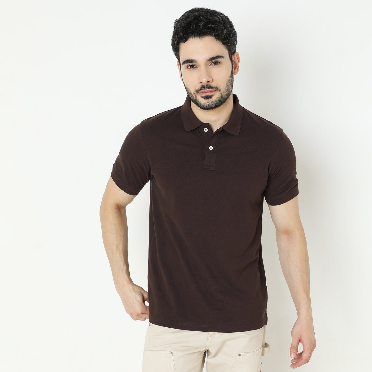 Regular Fit Solid Polo T-Shirt