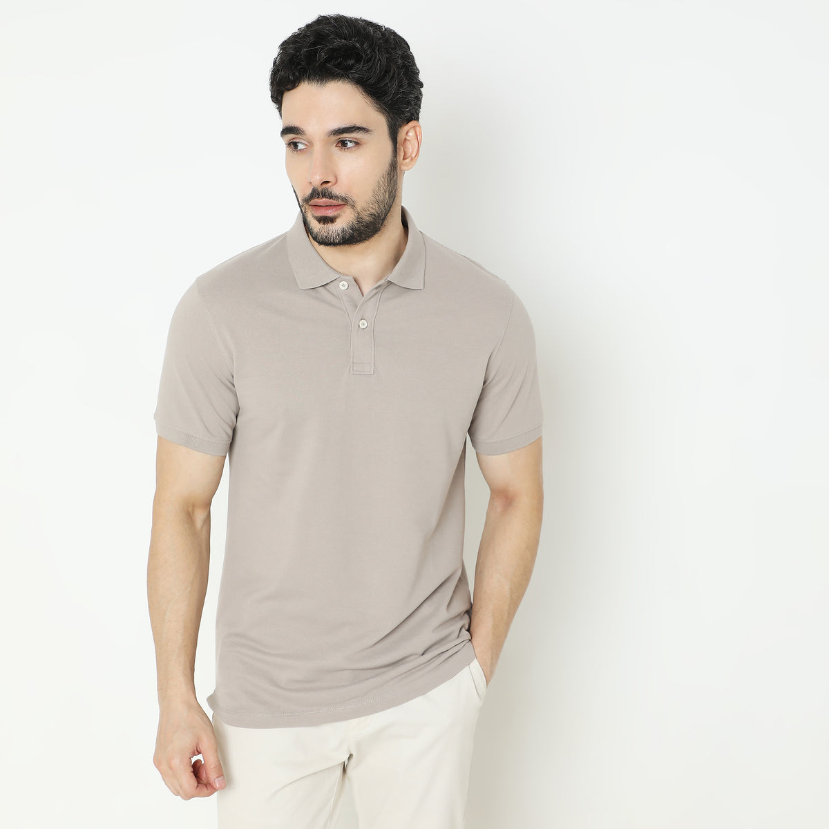 Regular Fit Solid Polo T-Shirt