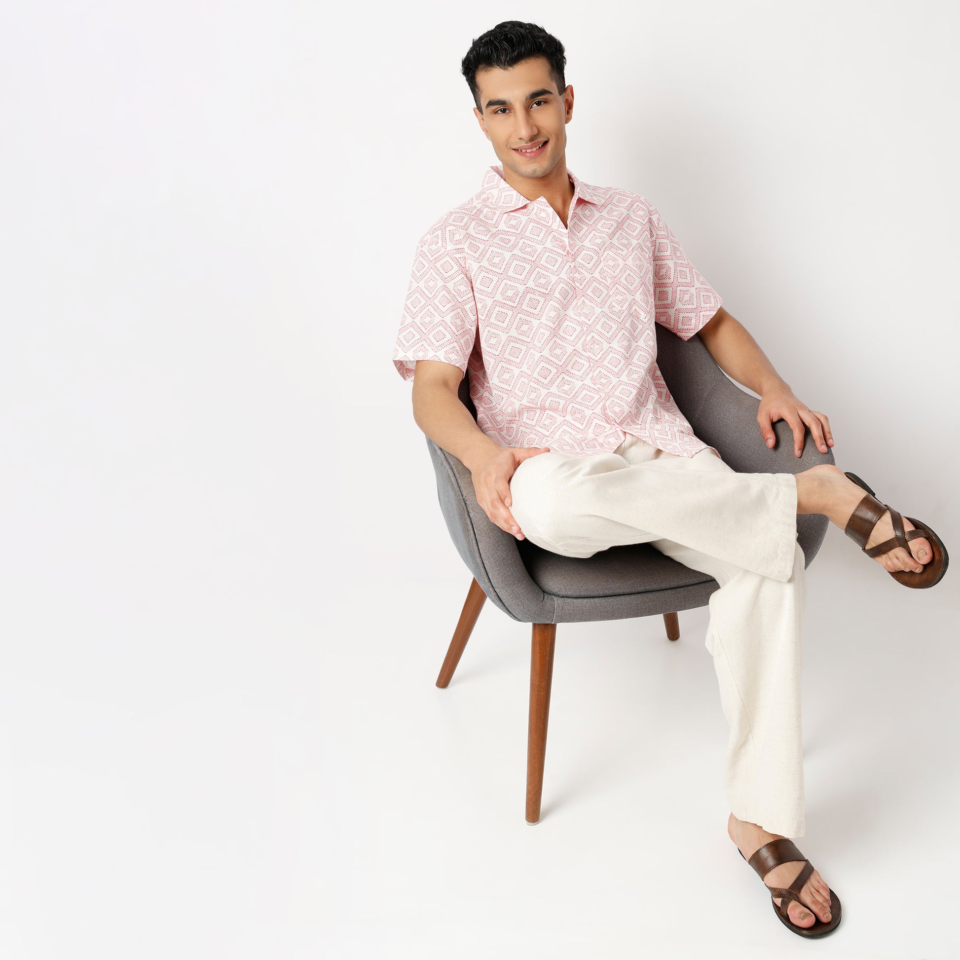 Regular Fit Printed Short Length Shirt