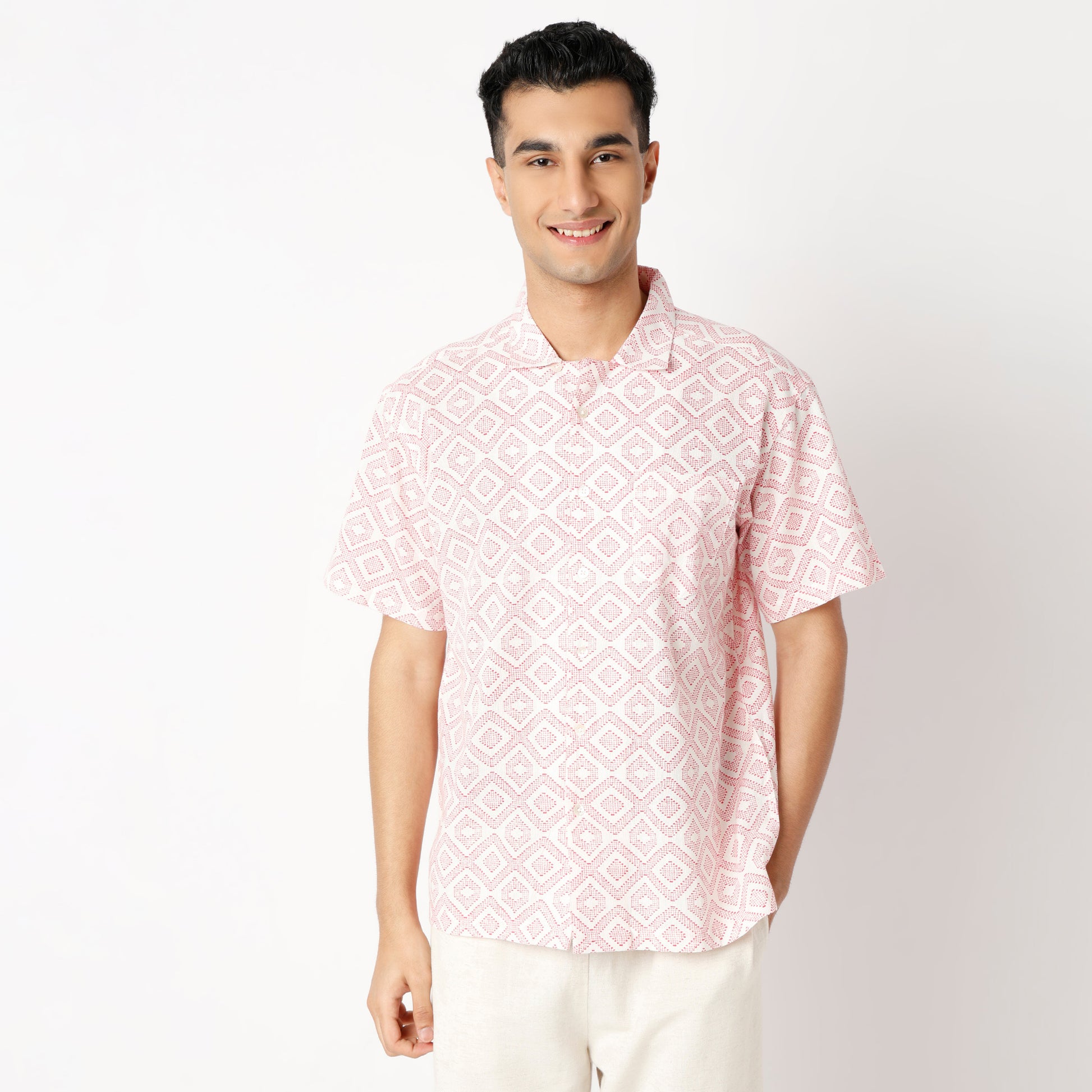 Regular Fit Printed Short Length Shirt