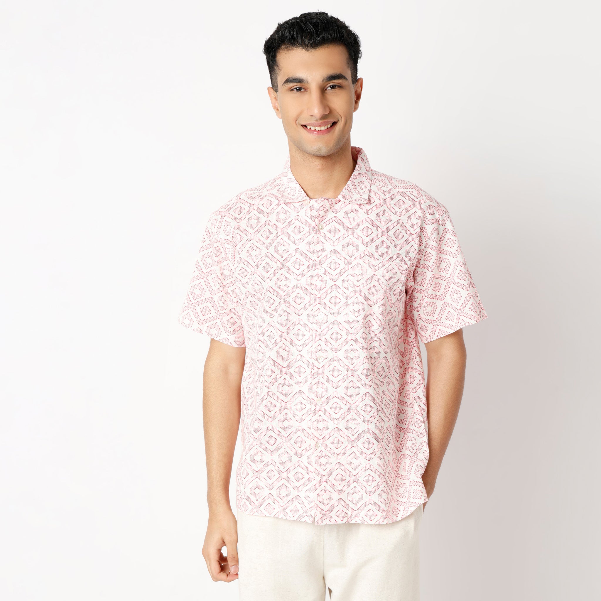 Regular Fit Printed Short Length Shirt