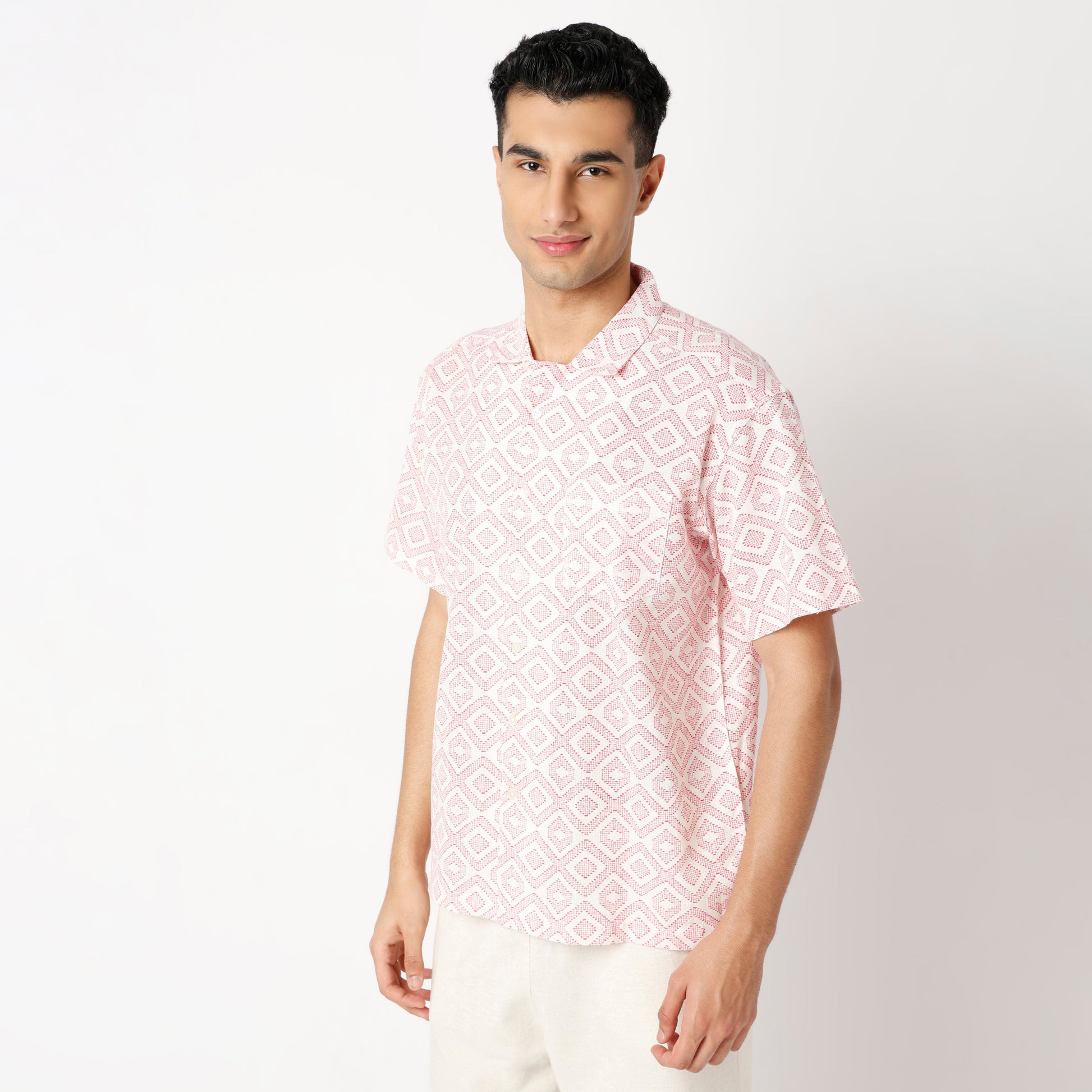 Regular Fit Printed Short Length Shirt