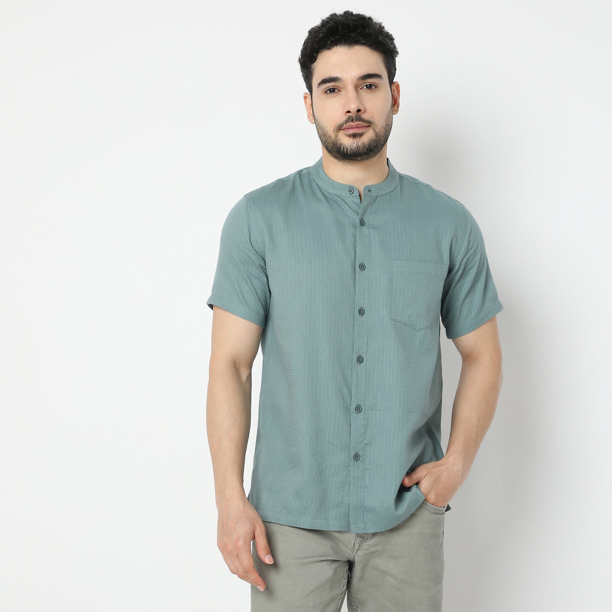 Regular Fit Solid Shirt