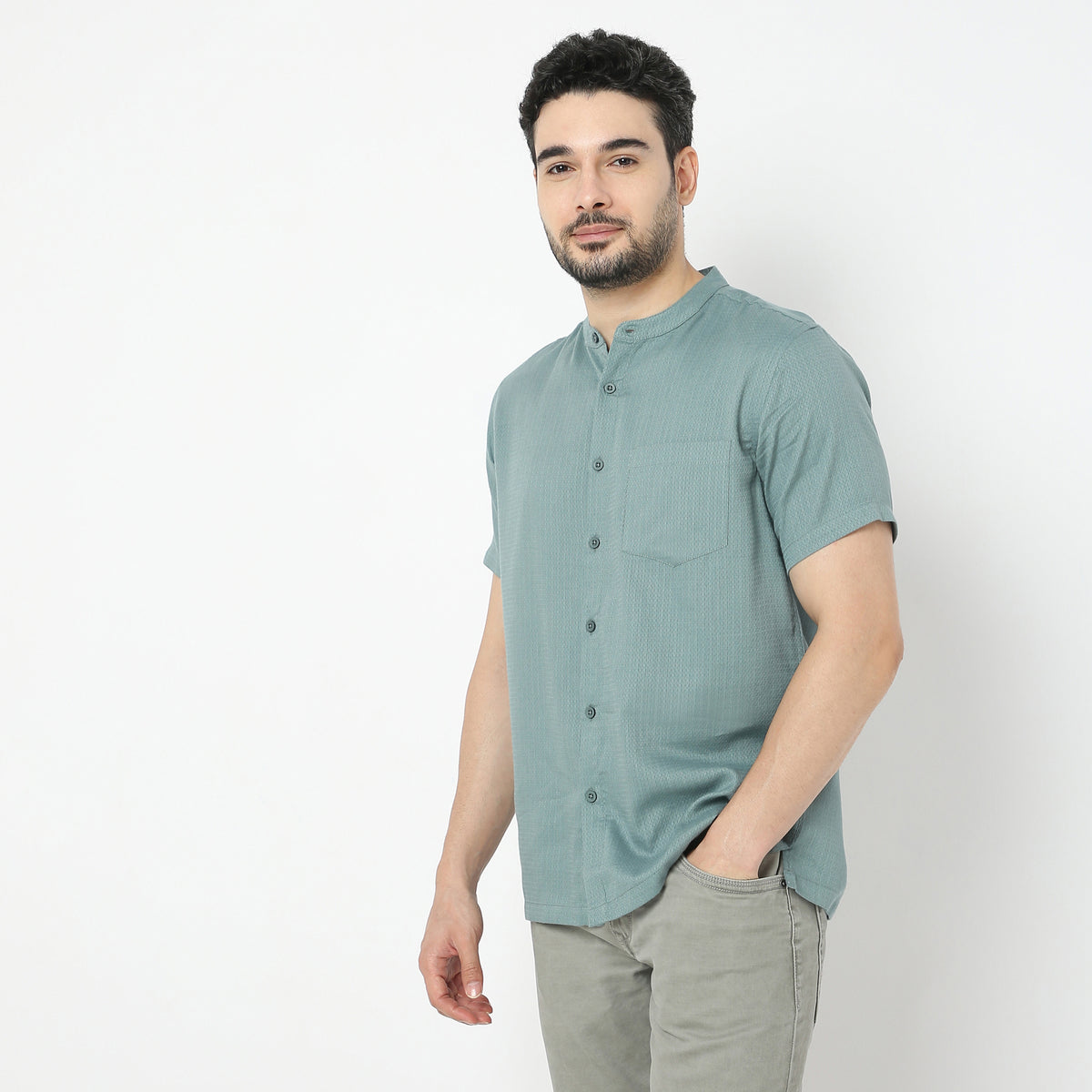 Regular Fit Solid Shirt