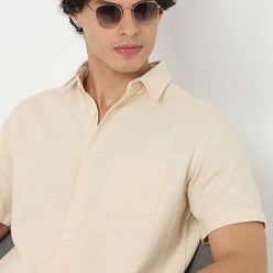 Solid Collar Short Length Shirt