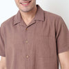 Camp Collar Cuban Solid Half Sleeve Shirt