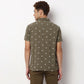 Knitted Camp Collar Cuban Printed Half Sleeve Shirt