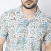Relaxed Fit Digital Printed Camp Collar Shirt