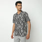 Relaxed Fit Printed Camp Collar Shirt