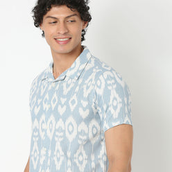 Camp Collar Short Length Printed Relaxed Fit Shirt