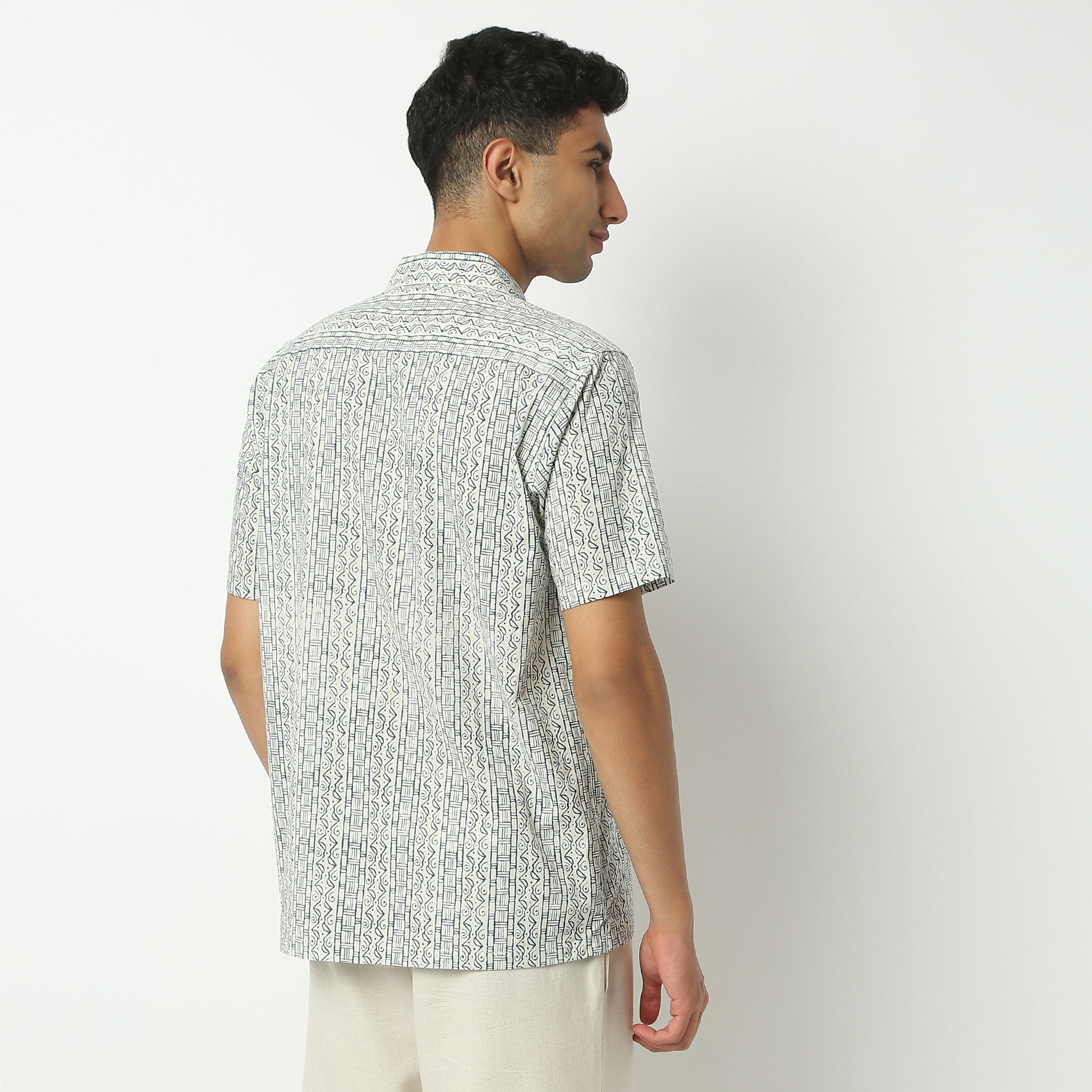 Regular Fit Printed Shirt Collar Shirt