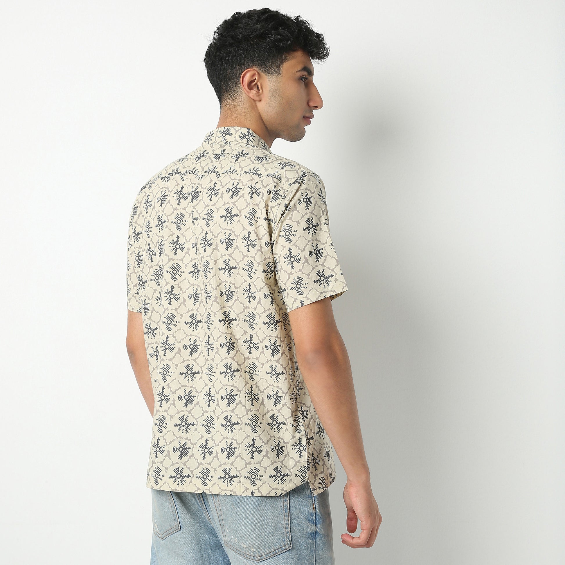 Regular Fit Printed Shirt Collar Shirt