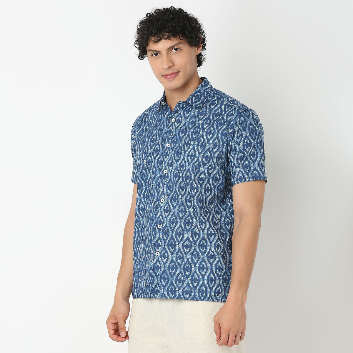 Collar Short Length Printed Shirt