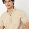 Polo Neck Short Length Jacquard Shirt