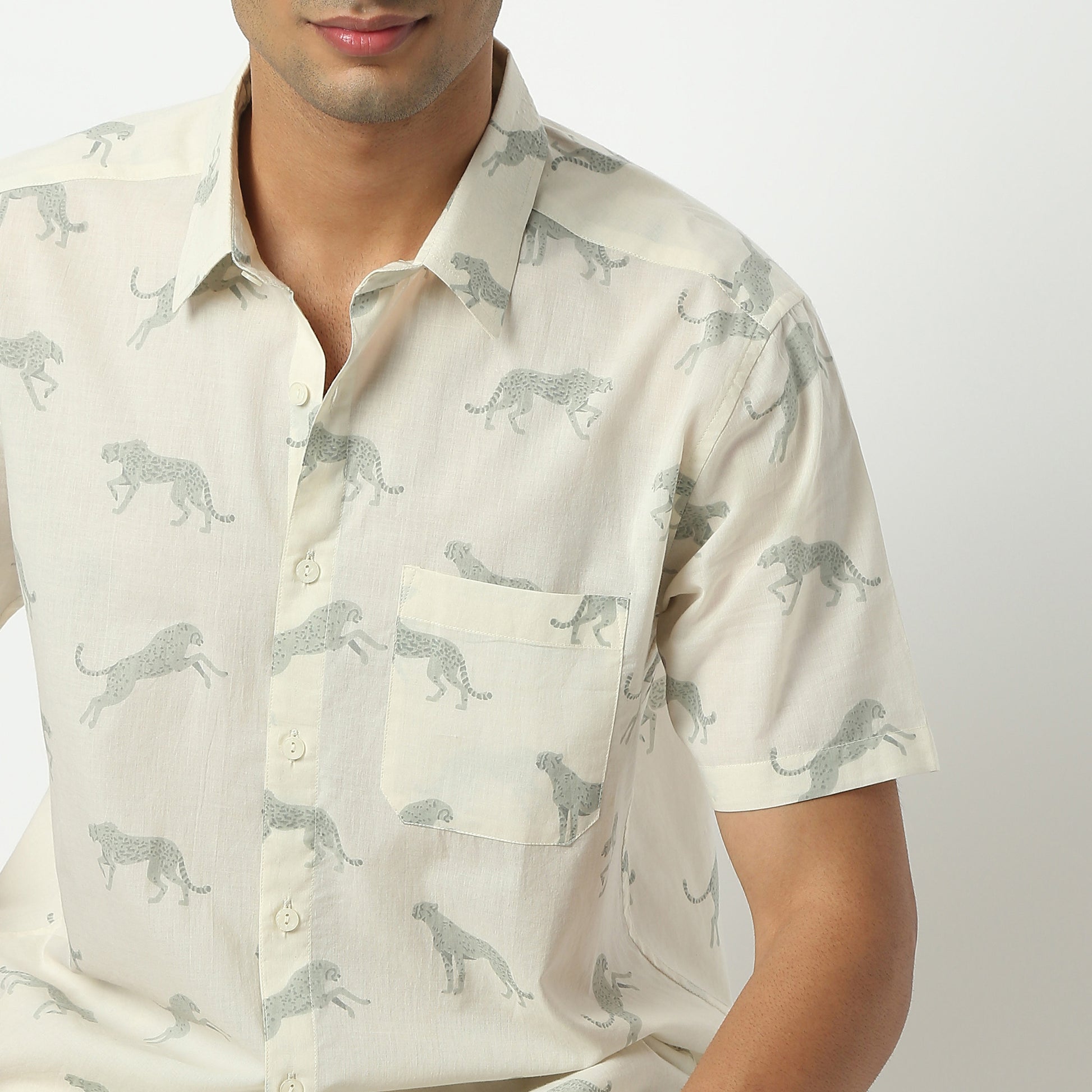 Regular Fit Printed Shirt Collar Shirt