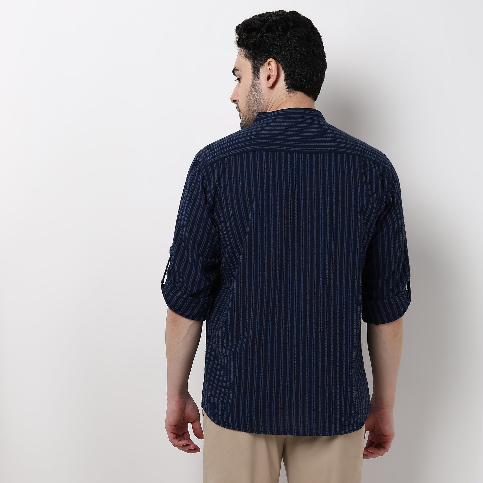 Mandarin Stripes Shirt