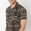 Camp Collar Short Length Printed Relaxed Fit Shirt