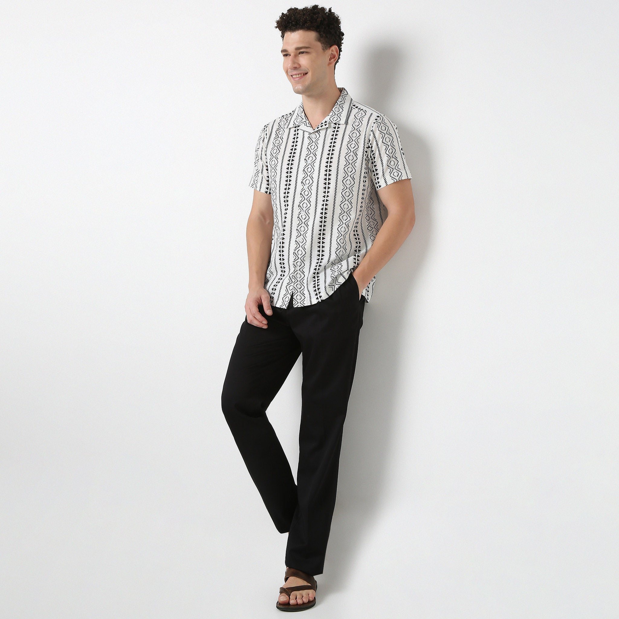 Relaxed Fit Cuban Printed Shirt