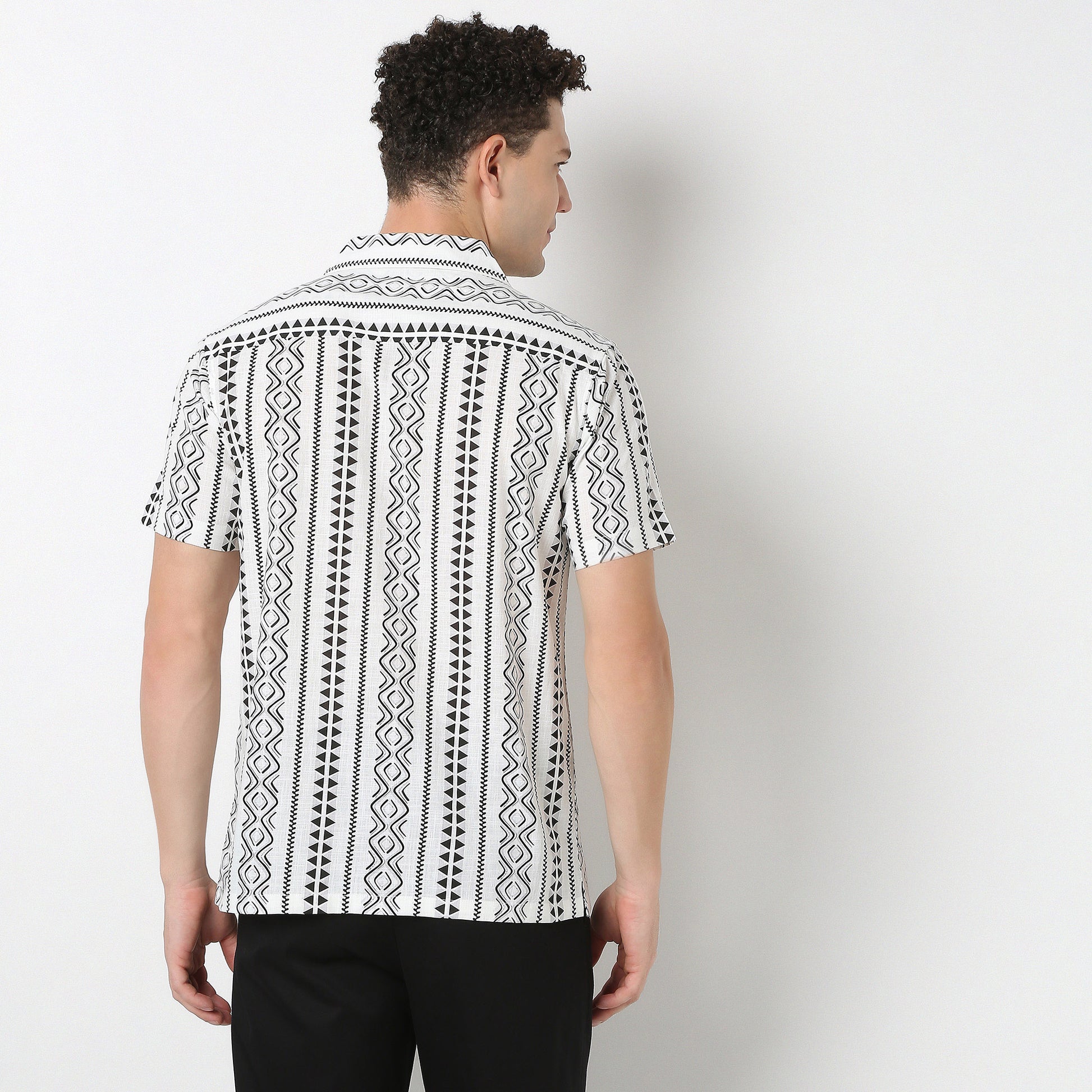 Relaxed Fit Cuban Printed Shirt