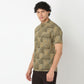 Mandarin Collar Short Length Printed Shirt