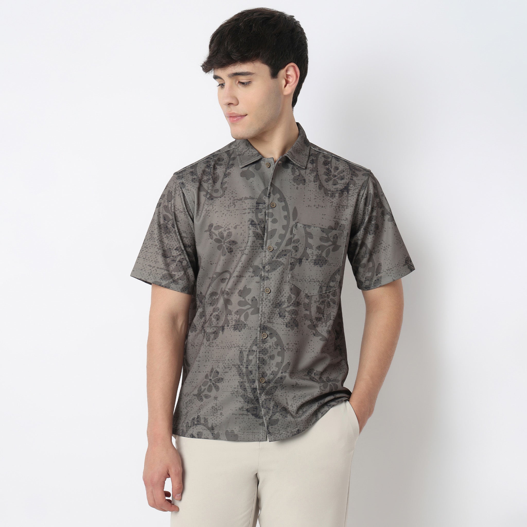 Point Down Printed Shirt